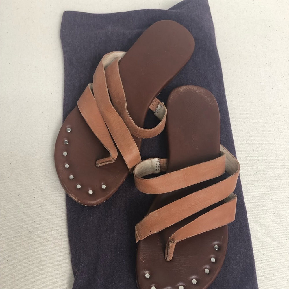 Matt Bernson Cognac Leather Strappy Sandals